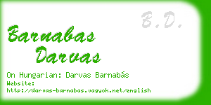 barnabas darvas business card